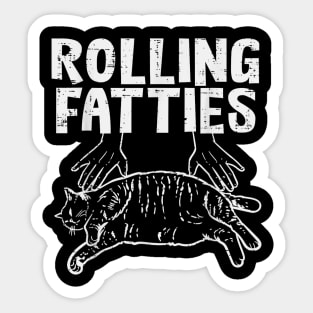 Rolling Fatties Cat Funny Fat Kitten Men Women Kids Girls Sticker